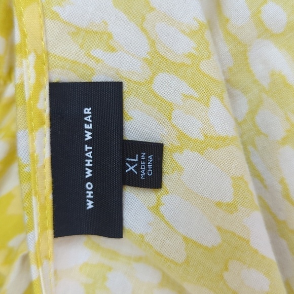 Who What Wear Animal Print Midi Dress Yellow White XL cottagecore retro preppy - Picture 7 of 8